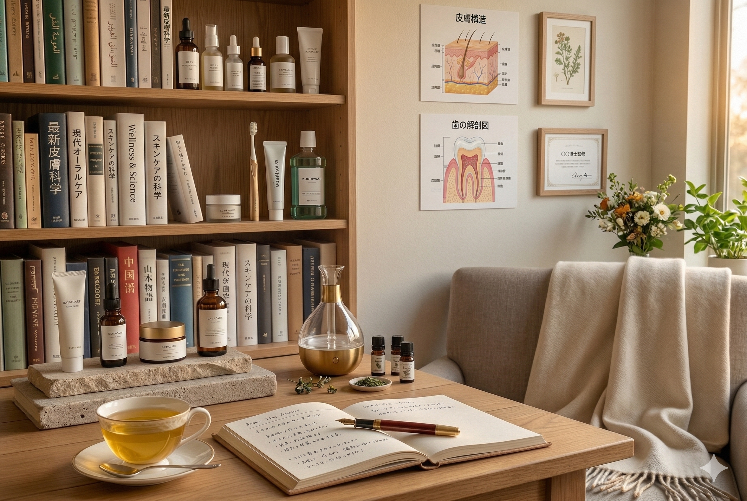 世界中の知恵を集めた研究室のような空間